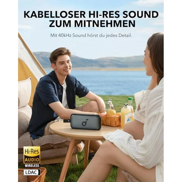 soundcore Motion 300 Hi-Res Bluetooth Lautsprecher mit BassUp, Lautsprecher Boxen Bluetooth mit SmartTune-Technologie, 30W Stereo, Abnehmbarem Gurt, IPX7 Wasserschutz, für Garten, Camping und Wandern – Bild 2