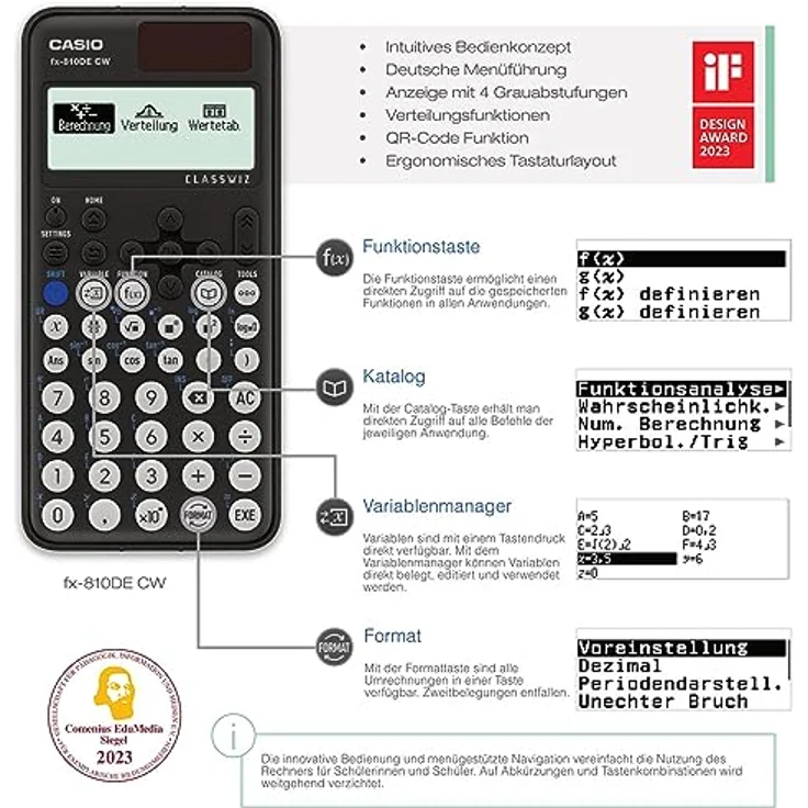 FX-810DE CW ClassWiz technisch-wissenschaftlicher Rechner – Bild 4