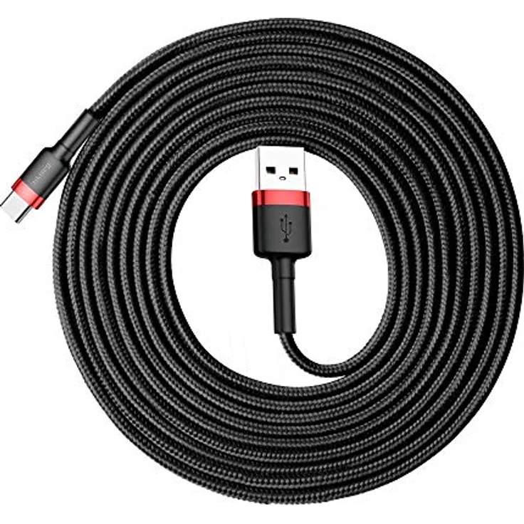 Baseus Cafule Kabel, strapazierfähiges USB/USB-C Kabel mit Schnellladung QC3.0, 2A, 3m, schwarz-rot – Bild 5