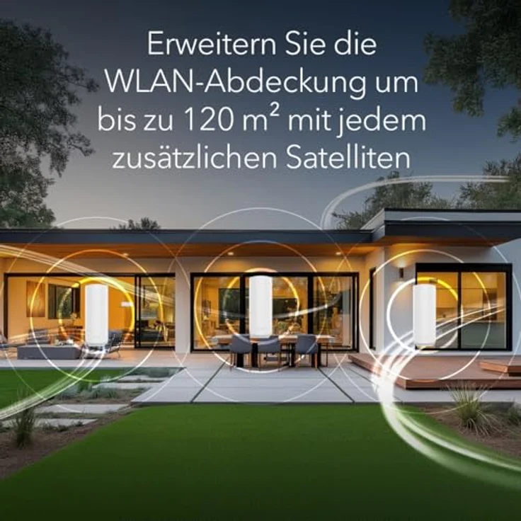 Netgear Orbi3 DB WiFi 7 Satellite, Router mit 3600 Mbit/s und 120 m² Abdeckung, Weiß – Bild 4