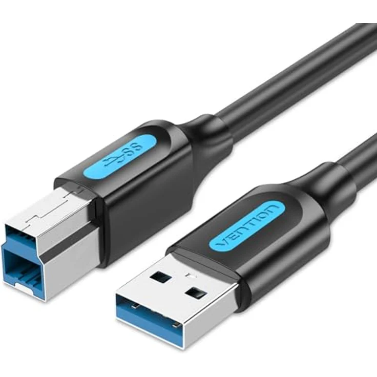 VENTION Druckerkabel 0.5m USB 3.0 Typ A Stecker auf Typ B Stecker Kabel Scanner Kabel USB Druckerkabel kompatibel mit HP/Epson/Dell/Canon/Lexmark/Xerox/Brother/Samsung - erhöhte Stabilität und schnelle Datenübertragung – Bild 1