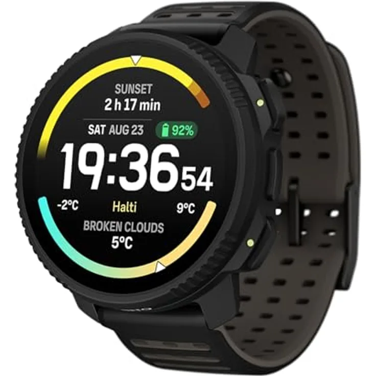 Suunto Vertical 2 All Black, Outdoor Smartwatch wasserdicht bis 100 m, robuste Design