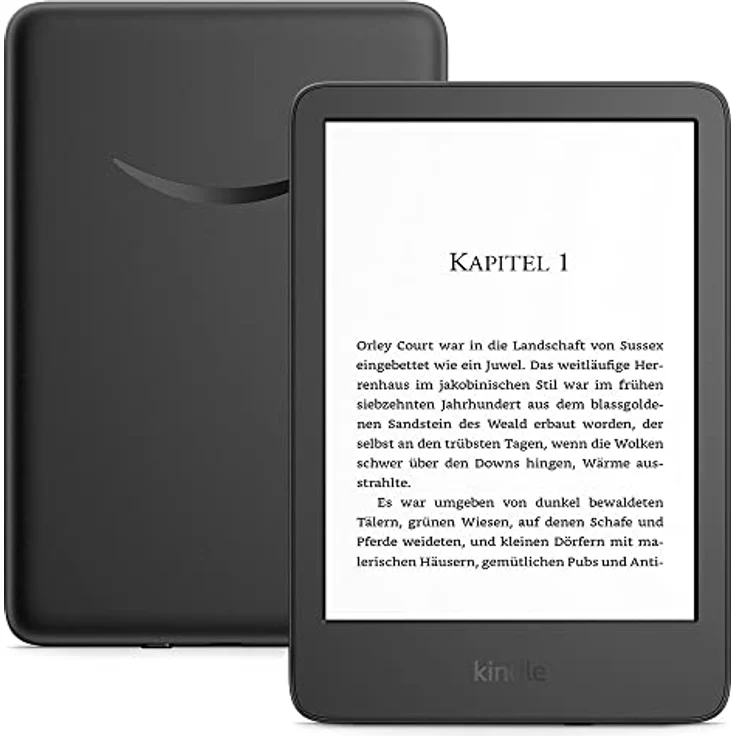 Amazon Kindle (2022) – E-Book-Reader mit 6-Zoll-Display (300 ppi), 16 GB Speicher, mit Werbung, Schwarz, zertifiziert und generalüberholt – Bild 1