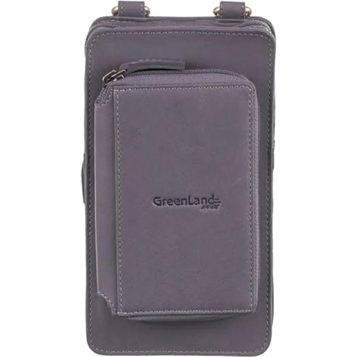 Greenland Nature Nature Soft Handytasche Geldbörse aus 100% Leder, lila, 11 cm x 6 cm x 20 cm