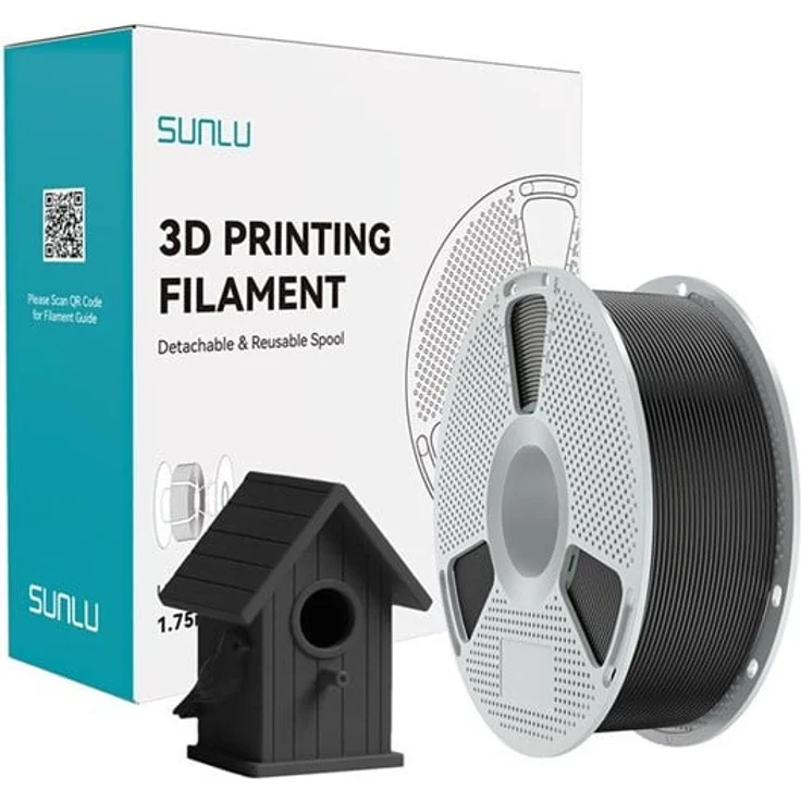 Sunlu ASA Filament (Schwarz), hochwertiges Technikkunststoff-Filament für Außenanwendungen, UV-beständig, hohe Temperaturen, mechanische Festigkeit
