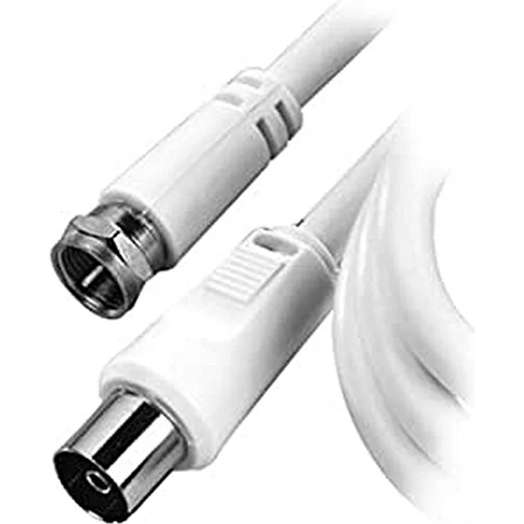 Vivanco SAT Empfängeranschlusskabel F-Stecker <-> Koaxkupplung, 1,5m – Bild 2