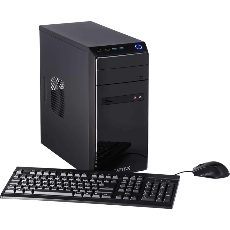 Captiva PC Power Starter I81-132, Desktop-PC mit Intel Core i3-12100, 8 GB RAM, 250 GB SSD, UHD Graphics 730, DVD-RW, Windows 11 Home, Schwarz