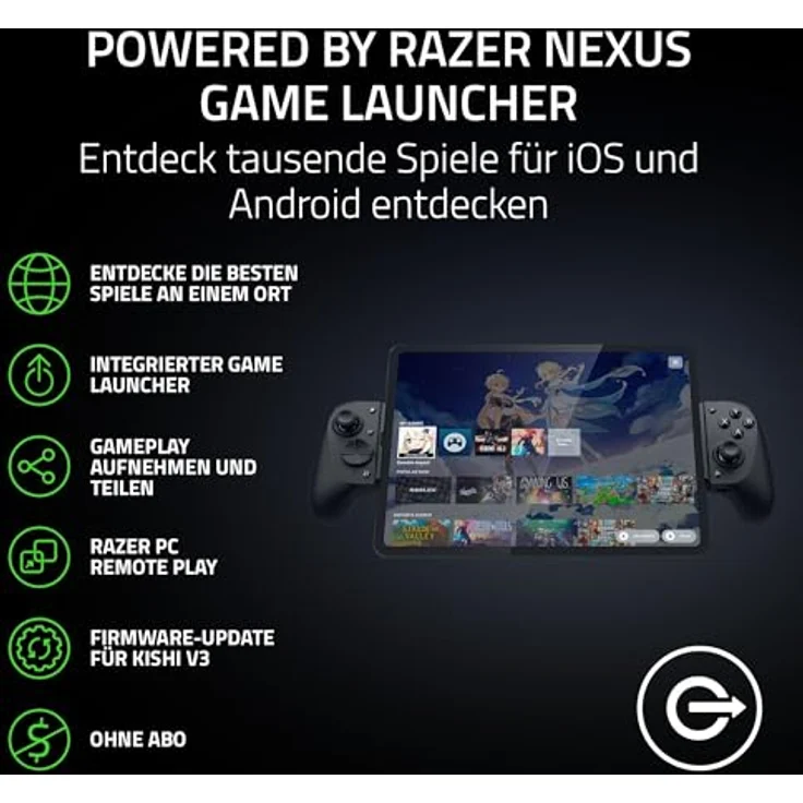 Razer Kishi V3 Pro XL, Gaming Controller für Android und iOS, Fullsize-Format, schwarz, mit austauschbaren Kappen und dualen Mausklick-Rücktasten – Bild 6