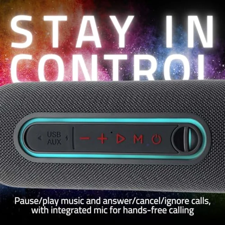 Nedis Bluetooth-Lautsprecher - max. Batteriespielzeit: 4 Std - Handgerät - 30 W - Stereo - Eingebaut, Schwarz – Bild 9