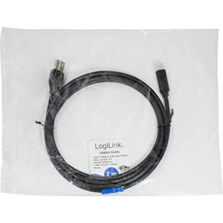 USB 3.2 (Gen1x1) Anschlusskabel, USB (Typ C) zu USB (Typ B) schwarz, 2m – Bild 5