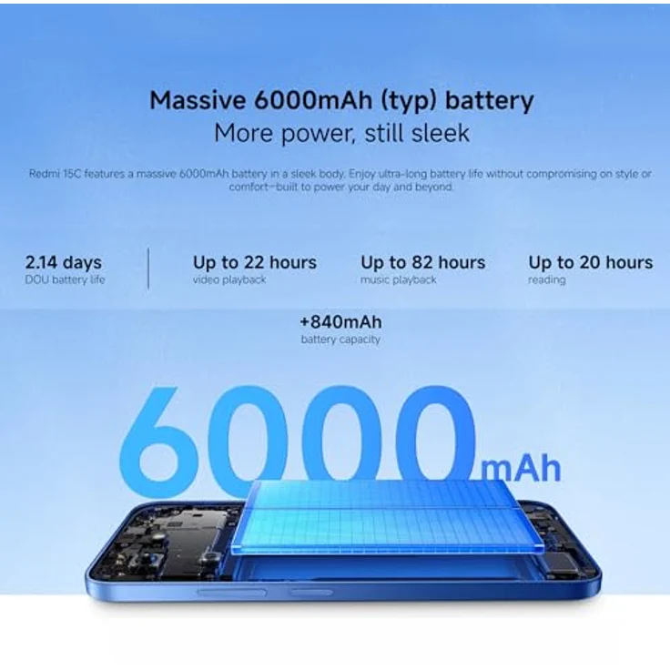 Xiaomi Redmi 15C, 4G Smartphone mit 50 MP Dual Kamera, 128 GB, 17,5 cm (6.9 Zoll), Moonlight Blue – Bild 6