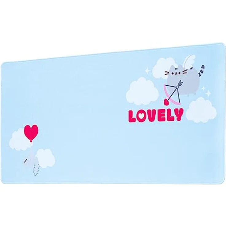 Grupo Erik XXL Gaming Mauspad Pusheen Cat, rutschfest und wasserabweisend, Himmelblau, 80 x 35 cm – Bild 1