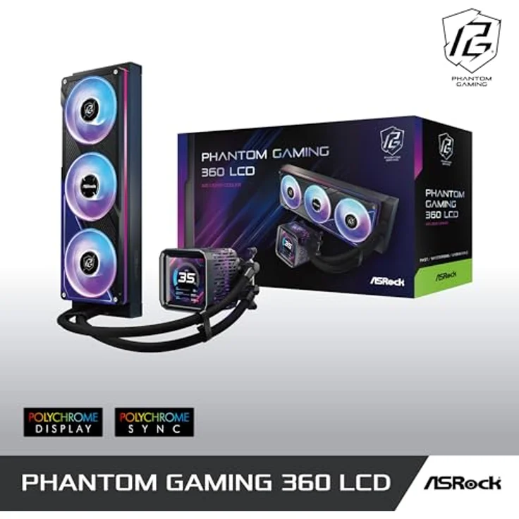 Asrock Phantom Gaming 360 LCD, AIO Wasserkühler mit 3,4-Zoll LCD-Display und ARGB-Beleuchtung – Bild 2