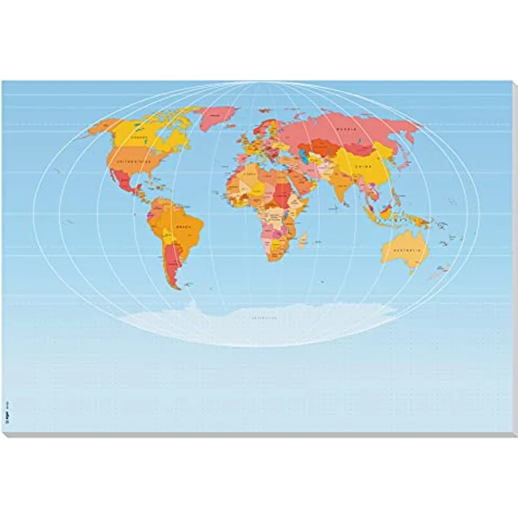 SIGEL HO560 Papier-Schreibtischunterlage Weltkarte, ca. DIN A2 - extra groß - 30 Blatt, weitere Designs – Bild 1