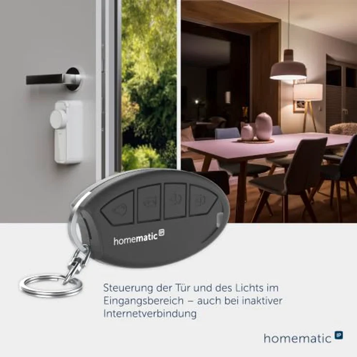Homematic IP HmIP-KRCK-2 Schlüsselbundfernbedienung, Funk-Fernbedienung in Schwarz mit Zutrittsfunktion – Bild 5