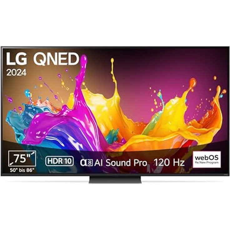 LG 75QNED86T6A TV 75" (190 cm) QNED Fernseher mit α8 4K AI-Prozessor und bis zu 120Hz, Schwarz [Modelljahr 2024] – Bild 1