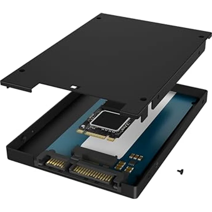 ICY BOX M.2 SATA Adapter, SSD M.2 auf 2,5" SATA Adapter, M.2-Konverter zu SATA III (bis 6 Gbit/s), für B-Key/B+M-Key (M.2 PCIe NVMe Nicht unterstützt), 2,5" Gehäuse, IB-M2S253 – Bild 3