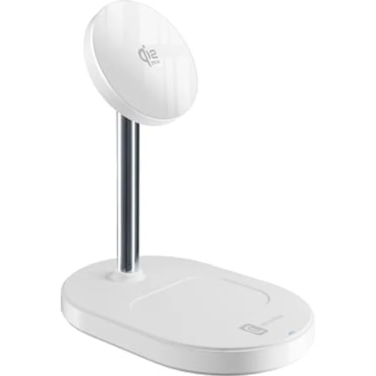 Cellularline MAG Duo, Magnetisches Wireless-Ladegerät 25W 2-IN-1, Qi2.2-zertifiziert, Weiß