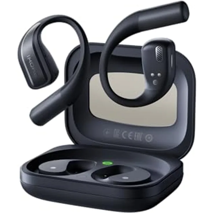 1MORE S70 Open Ear Kopfhörer Bluetooth 5.3, Kabellose Ohrhörer mit 4 Mikrofon, Bass Mehr+, 40H Akku, Schnellaufladung, Balance AIR+ Ohrbügel, IPX5, Anruf Geräuschunterdrückung, Leichte Sportkopfhörer, Titan Grey