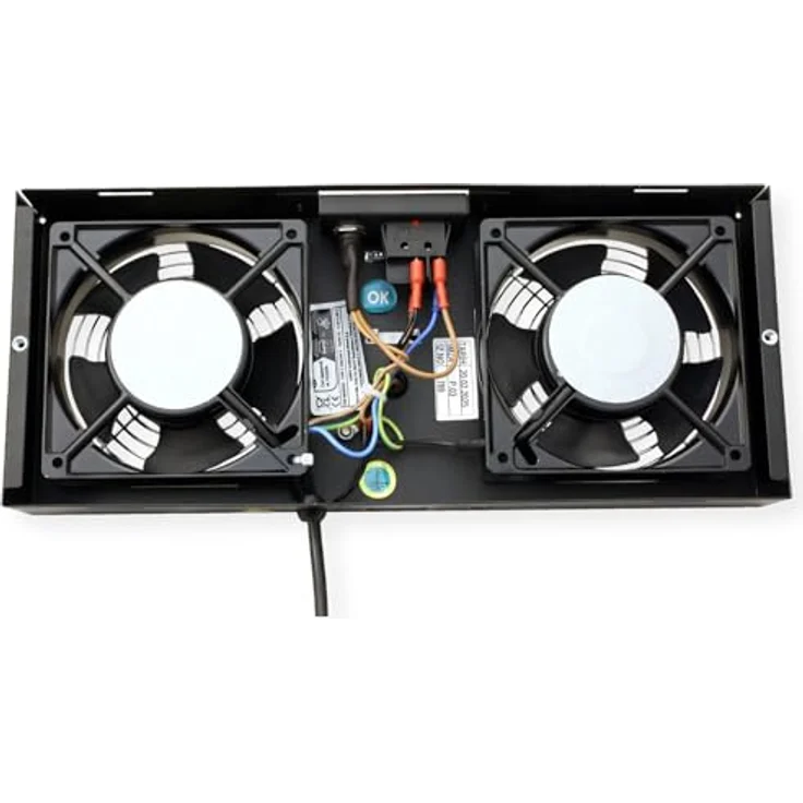 ROLINE Lüftereinheit 2 Lüfter für 19-Zoll Wandgehäuse schwarz, mit Thermostat und einfacher Installation – Bild 6