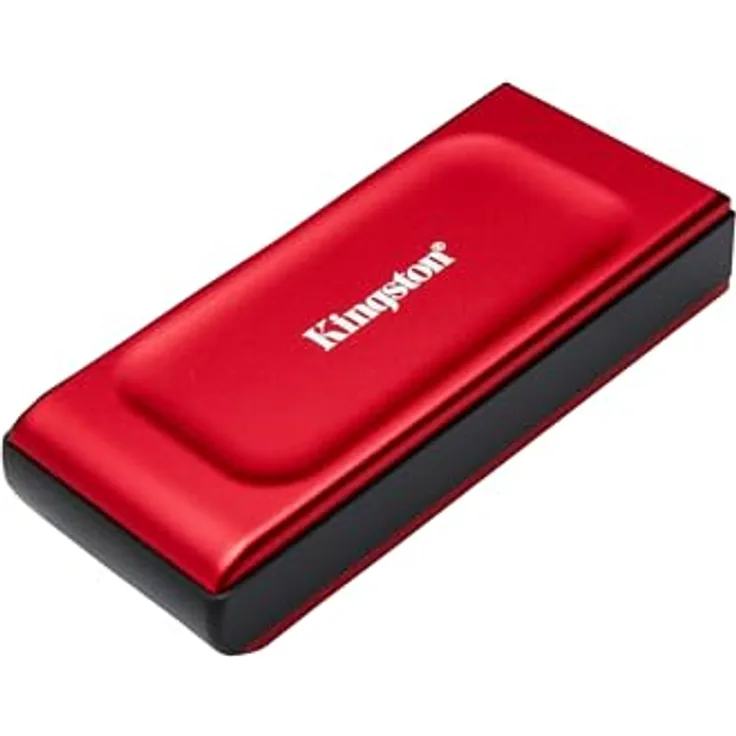 Kingston XS1000 1TB External SSD USB 3.2 Gen 2 Portables Laufwerk Rot, Kompakter Formfaktor im Taschenformat, Geschwindigkeiten bis zu 1050MB/s