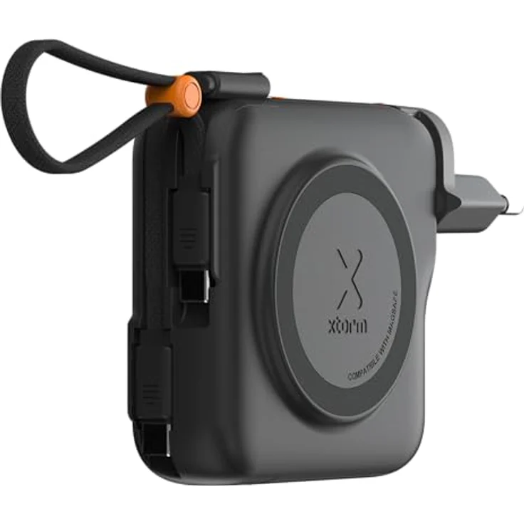 Xtorm TravelPro 30W 3-in-1 MagSafe Powerbank, 10.000 mAh, schwarz, mit integriertem Reiseadapter und zwei USB-C-Kabeln – Bild 4