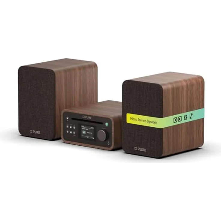 PURE Classic Stereo Mini Kompaktanlage, DAB+ & FM-Radio, CD-Player, Bluetooth 5.3, 2x20W Lautsprecher, braun – Bild 1