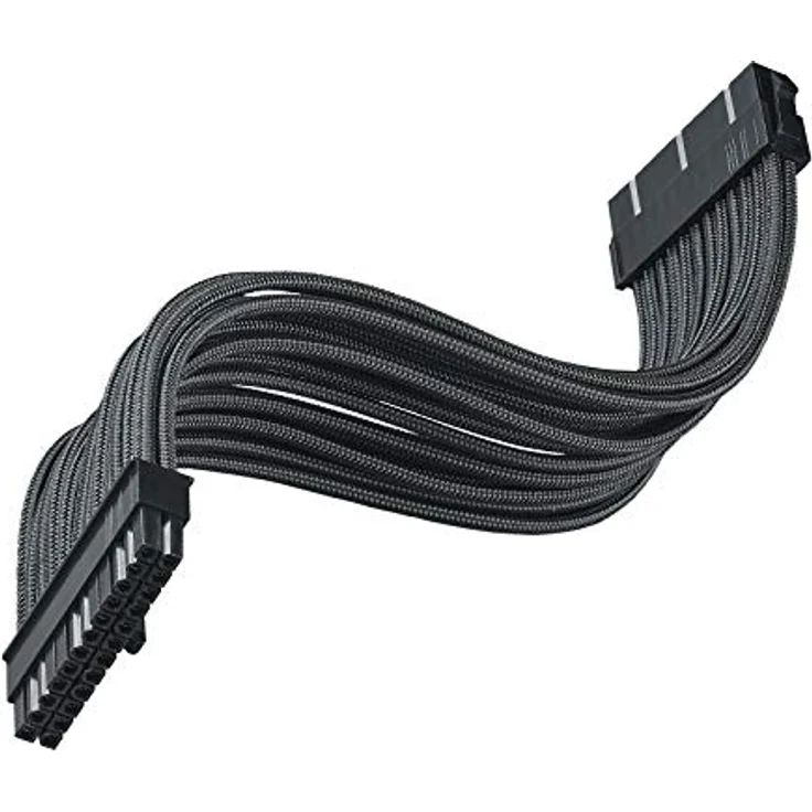 Silverstone SST-PP07E-MBB - Netzteil-Verlängerungskabel 30cm Motherboard 24pin auf 24pin, schwarz – Bild 2