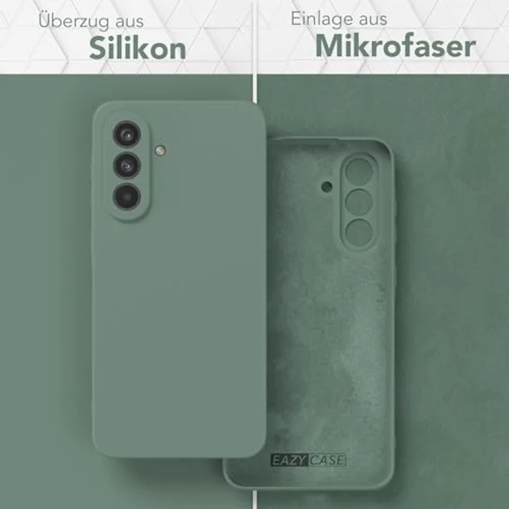 EAZY CASE Silikonhülle für Samsung Galaxy A56 5G, stoßfestes TPU Case mit Kameraschutz, dünn, Dunkelgrün – Bild 3
