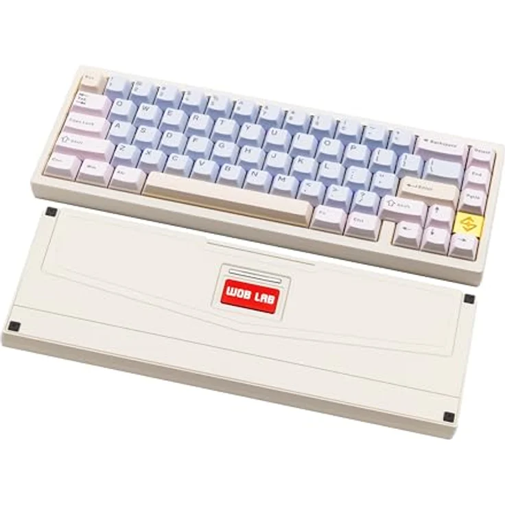 CutiePcs WOBKEY Zen 65 Mechanische Tastatur, CNC-Aluminiumgehäuse, Hot-Swappable, Tri-Mode (BT/2,4G/USB-C), RGB-Beleuchtung, für Mac & Windows geeignet (Ultra Weiß Gold) – Bild 1