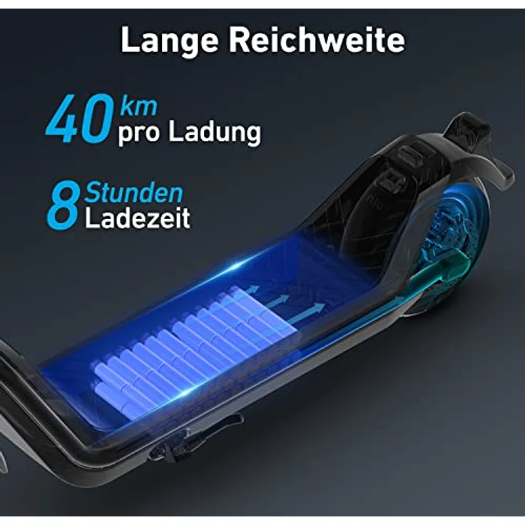 NIU KQi3 Sport E-Scooter, mit Straßenzulassung, Schwarz, 20 km/h – Bild 4