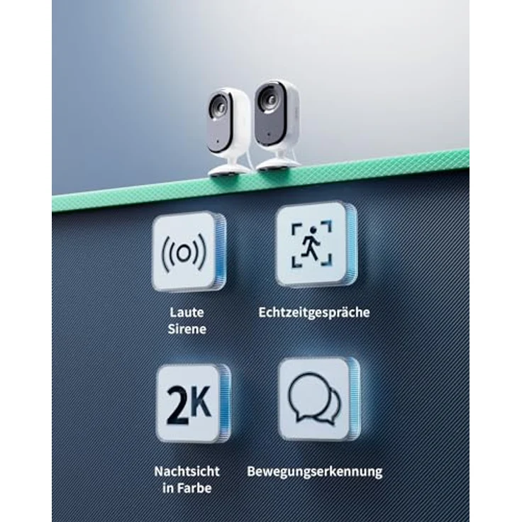 Arlo Indoor Überwachungskamera Innen, 2er Set, HD Video, 2-Wege-Audio, Bewegungsmelder, Kabelgebunden, Ideal Als Babyphone, Haustierkamera, Hausüberwachung + Arlo Secure Plan Testzeitraum, Weiß – Bild 2