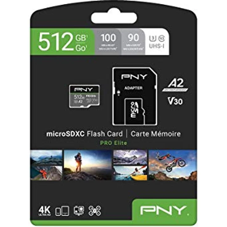 PNY Pro Elite R100/W90 microSDXC 512GB Kit, UHS-I U3, A2, Class 10 (P-SDUX512U3100PRO-GE) – Bild 5
