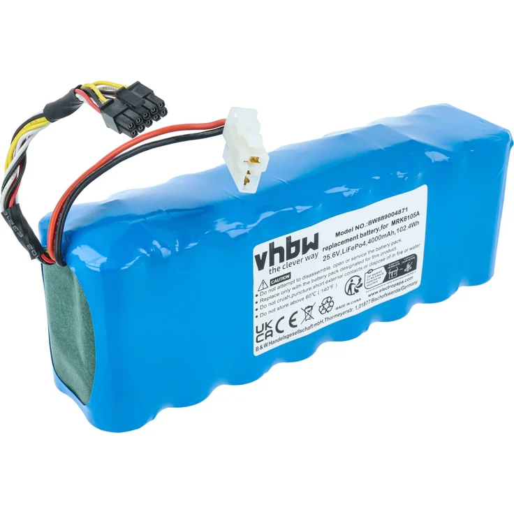 vhbw Akku kompatibel mit Cub Cadet LK18, L.K3000, L.K18, XR3 5000, LK3000, 4000mAh, 25,6V LiFePO4, hohe Kapazität
