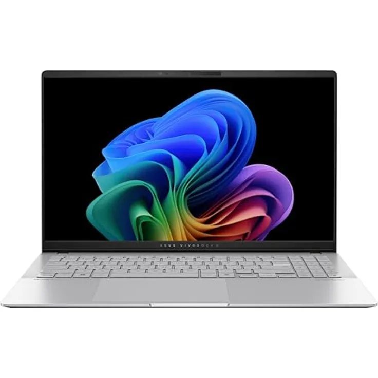 ASUS Vivobook S 15 S5507QA-MA006W; Copilot+ PC | 15,6" 120Hz OLED Display | Snapdragon X Elite X1E | 16 GB RAM | 1TB SSD | Adreno GPU | Windows 11 | QWERTZ Tastatur | Cool Silver
