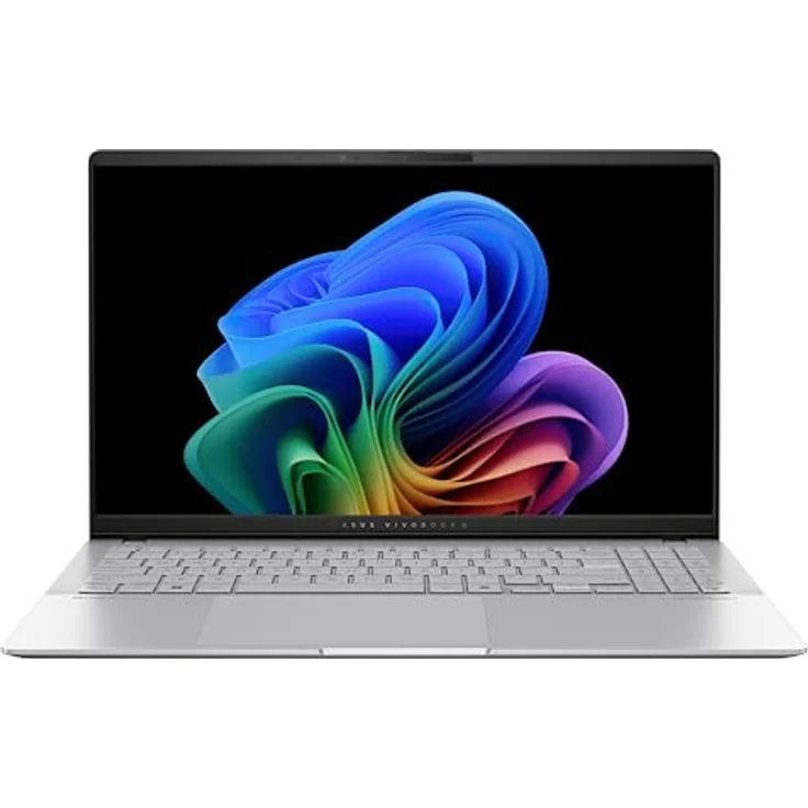 ASUS Vivobook S 15 S5507QA-MA006W; Copilot+ PC | 15,6" 120Hz OLED Display | Snapdragon X Elite X1E | 16 GB RAM | 1TB SSD | Adreno GPU | Windows 11 | QWERTZ Tastatur | Cool Silver – Bild 1