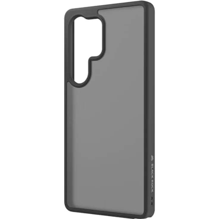 Black Rock Handyhülle für Samsung Galaxy S25 Ultra, 2 Komponenten Case mit Kratzschutz, erhöhtem Kameraschutz, Wireless Charging kompatibel, mattierte durchsichtige Rückseite, schwarz – Bild 2