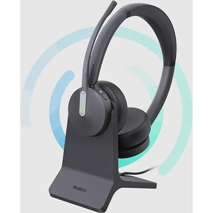 Yealink Headset BH70 Dual Teams inkl. Ladeständer USB-C/A, Kopfhörer mit Dual-Konnektivität und Teams-Zertifizierung, schwarz