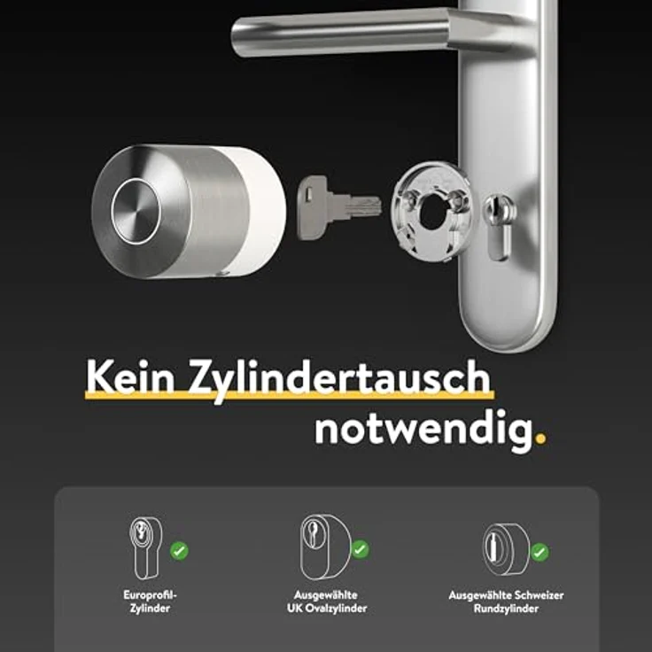 NUKI Smart Lock Pro (5. Generation), Smartlock mit WLAN, Auto Unlock, Edelstahlgehäuse, Silber – Bild 2