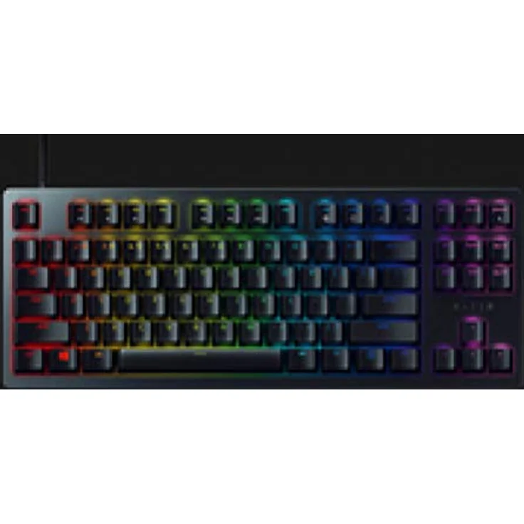Razer Huntsman TE TKL Gaming Tastatur: Kompakte Mechanische Gaming Tastatur mit den schnellste Linear Optical Tasten, PBT-Tastenkappen (RGB, Intl. US Layout QWERTY) – Bild 2