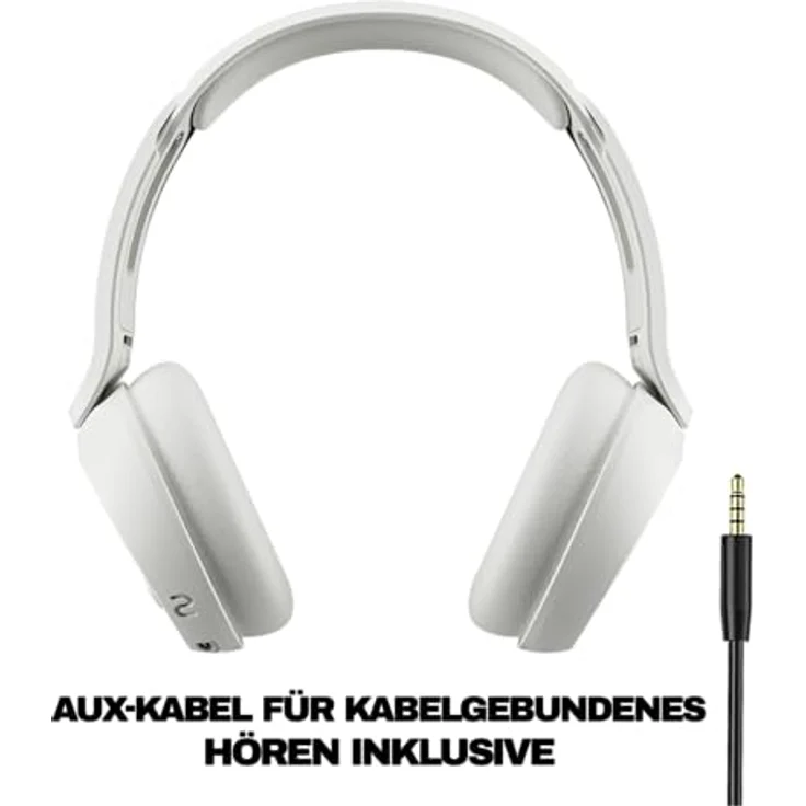 Skullcandy Icon 180, Kabelloser On-Ear-Kopfhörer mit Bluetooth, bis zu 50 Std Akkulaufzeit, schweiß- und wasserresistent, Mikrofon für iPhone und Android - Knochen – Bild 5