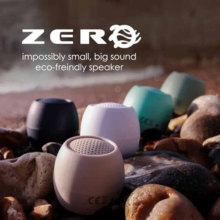 Boompods Zero Ocean, Tragbarer Bluetooth Lautsprecher mit IPX6 Wasserdichtigkeit, 5 Std Spielzeit, Mini Outdoor Musikbox mit Mikrofon, Blau – Bild 2
