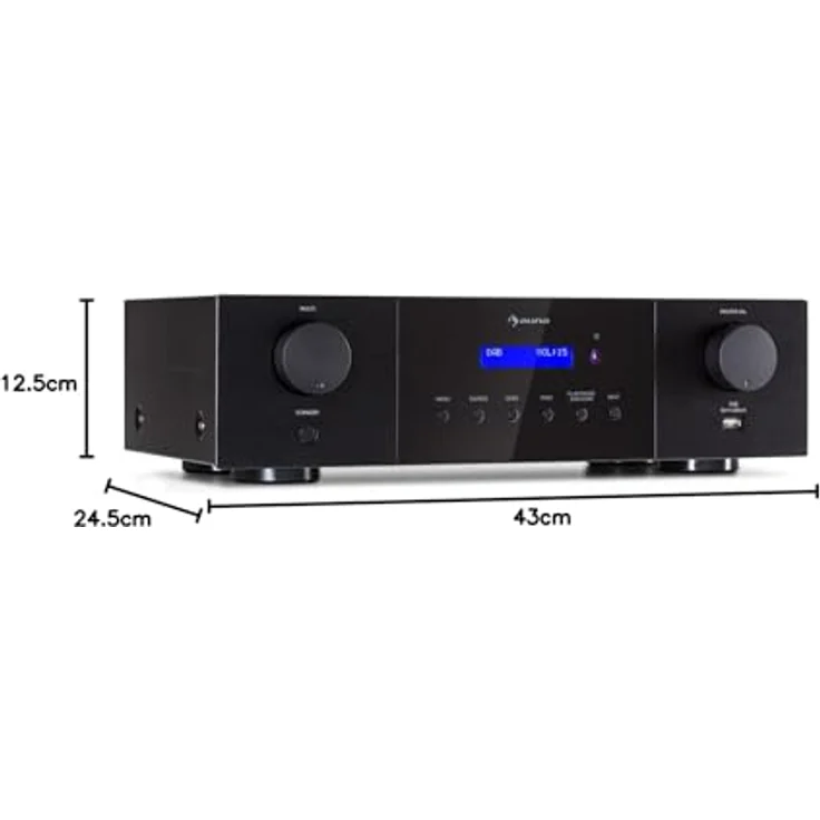 Auna AMP-4000 DAB, Hifi-Stereo-Verstärker mit DAB-Radiofunktion, Bluetooth und USB-Anschluss, schwarz – Bild 7