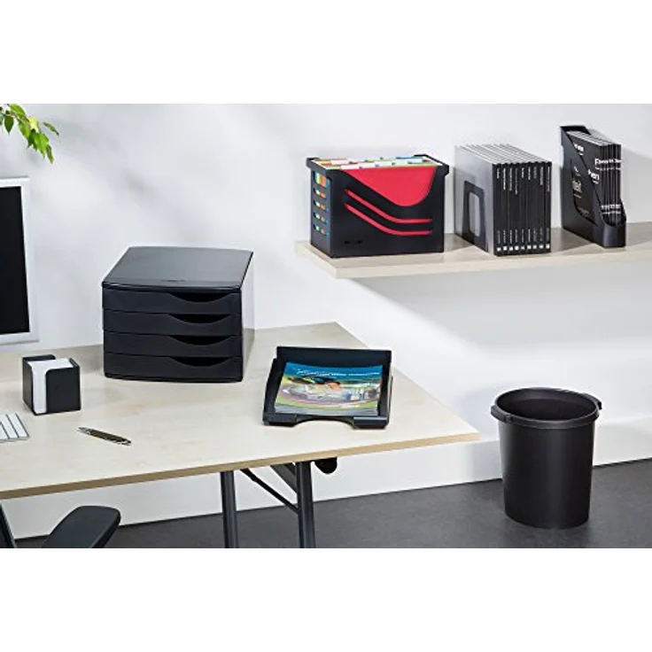 Atlanta Zettelbox Resolution, Notizzettelbox aus 100% recyceltem Kunststoff mit 700 Blatt Papier, schwarz, 9,5x9,5x9,5cm – Bild 3