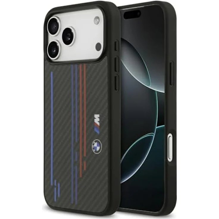 CG MOBILE BMW M Kevlar-Linien & Logo Schutzhülle für iPhone 17 Pro Max, kompatibel mit Mag Safe, Schwarz – Bild 1