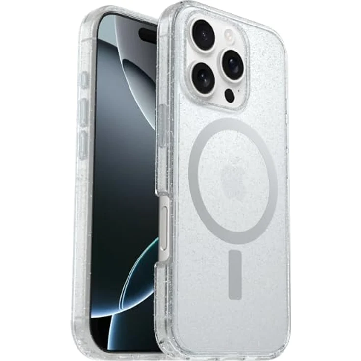 OtterBox Symmetry Series Clear MagSafe transparente Hülle für iPhone 16 Pro, stoßfest, sturzsicher, schützende Hülle, 3X getestet nach Militärstandard, Stardust – Bild 1