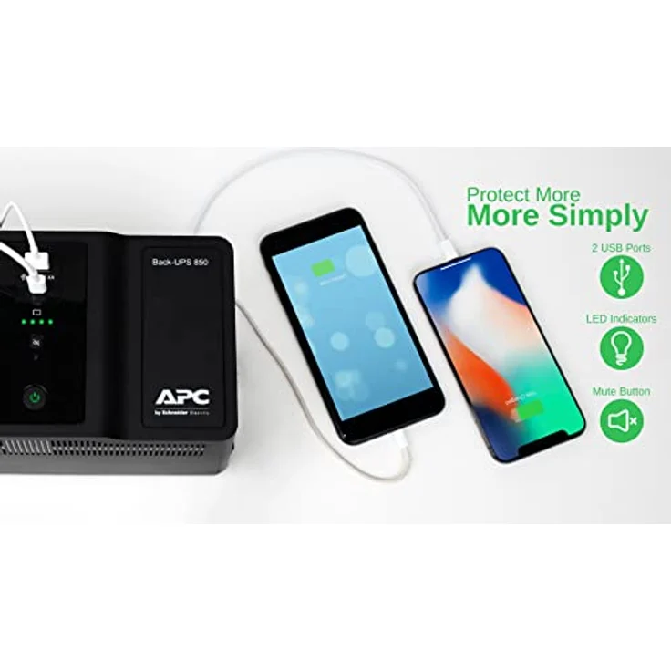 APC Back-Ups es - BE850G2-GR - Unterbrechungsfreie Stromversorgung 850VA (8 Schuko Ausgänge, Überspannungsschutz) – Bild 5