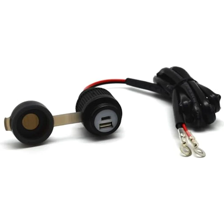 Midland Albrecht Motorrad Duo USB A+C Steckdose QC3.0 12-24 Volt Belastbarkeit Strom max.=2 A zum Einbau, Elektronisch für große Öffentlichkeit – Bild 1