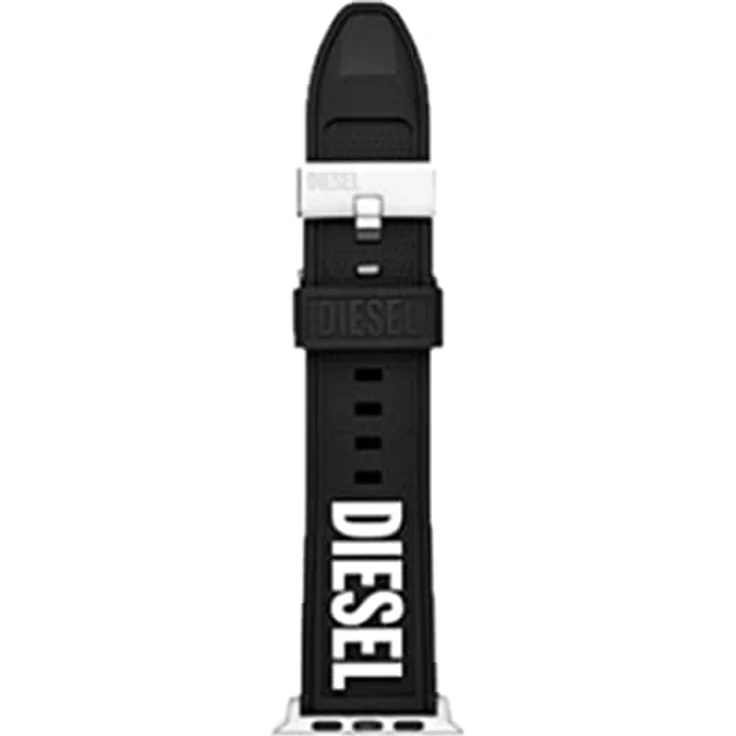 Diesel DSS0011 Armband für Apple Watch, 42/44/45/49 mm, 24 mm, Schwarz Silikon mit Dornschließe – Bild 1