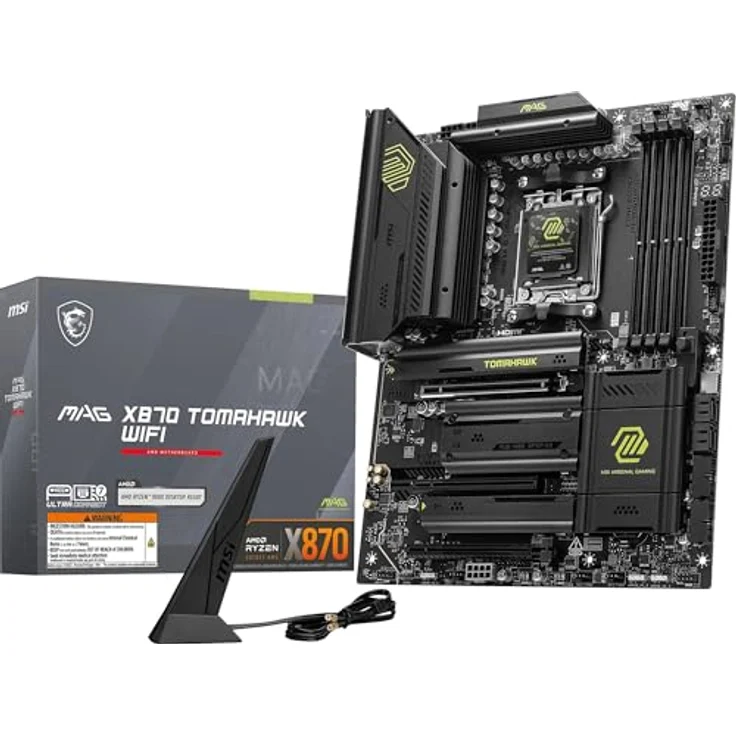 MSI MAG X870 Tomahawk WiFi Mainboard, ATX - Unterstützt AMD Ryzen 9000/8000/7000 Prozessoren, DDR5 Memory Boost 8400+MT/s (OC), PCIe 5.0 x16 & 4.0 x16, M.2 Gen5, Wi-Fi 7, 5G LAN – Bild 1